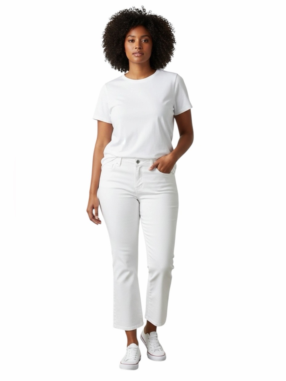 NWT🌺Member’s Mark•Crop Flare White Jeans